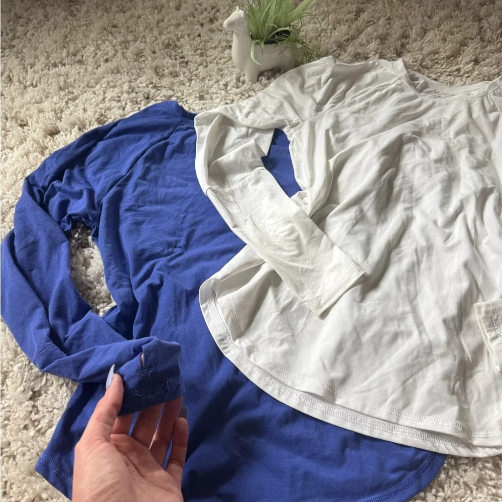 Avia athletic gym White and Blue Long Sleeve bundle  Shirts - Picture 5 of 9